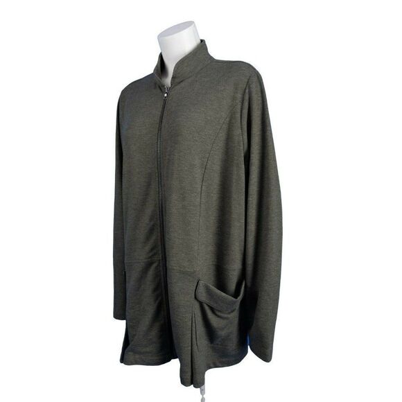 LOGO Lori Goldstein Womens French Terry Jacket L - Picture 4 of 6